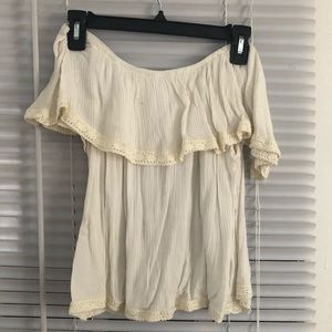 Off the shoulder loose lace top